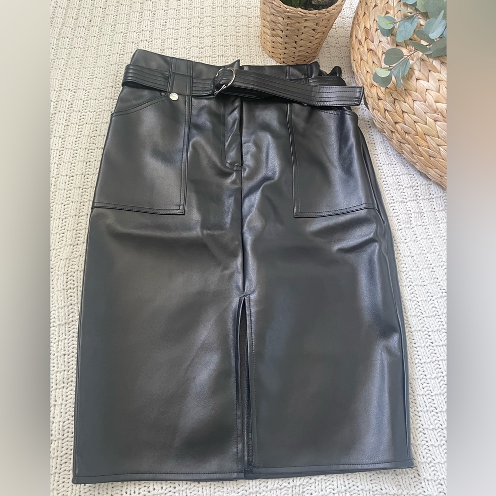 Shein Black Faux Leather Skirt